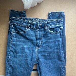 American Eagle Outfitters High Rise Dark Blue Skinny Jeans
